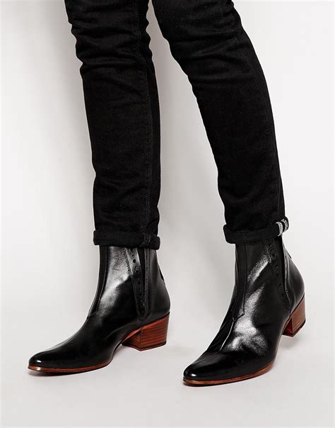 high heeled chelsea boots men.